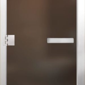 Стеклянная дверь в алюминиевой коробке